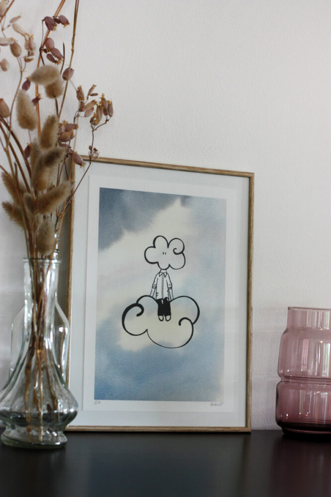 la tête dans les nuages, illustration de Katia dS manufacture
